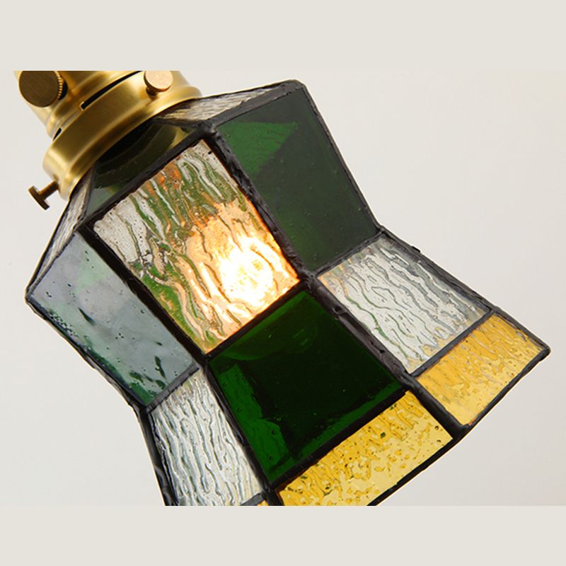Gearceerde hanger verlichtingsarmatuur Tiffany -stijl gebrandschilderd glasvering hanglampje