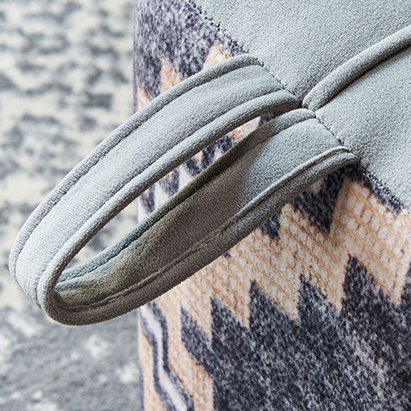 Color Block Fabric Standard Stool Modern Simple Upholstered Ottoman