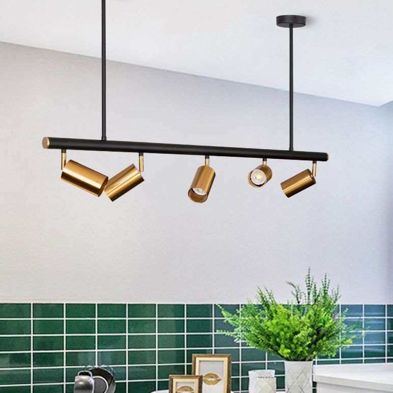 5-Lights Cylindrical Island Light Nordic Style Angle Adjustable Spotlight Dining Room Lighting Fixture