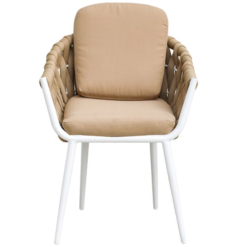 Contemporary Outdoors Dining Chairs with Removable Water Repellent Finish Cushion