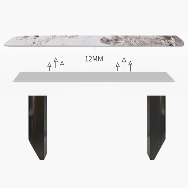 Modern Sintered Stone Top Dining Set Rectangle 1/2/3/4/5/7 Pieces Dining Room Table Set