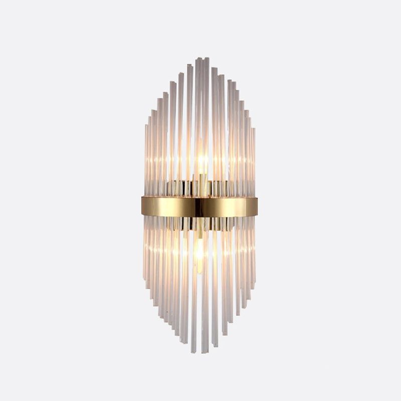 2-Bulb Postmodern Style Crystal Wall Mounted Lamp for Corridor Half Shade Wall Light Fixture