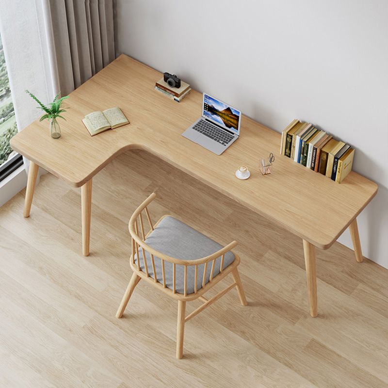 Solid Wood Writing Desk 29.53" Tall Natural Office Desk with Parsons Base