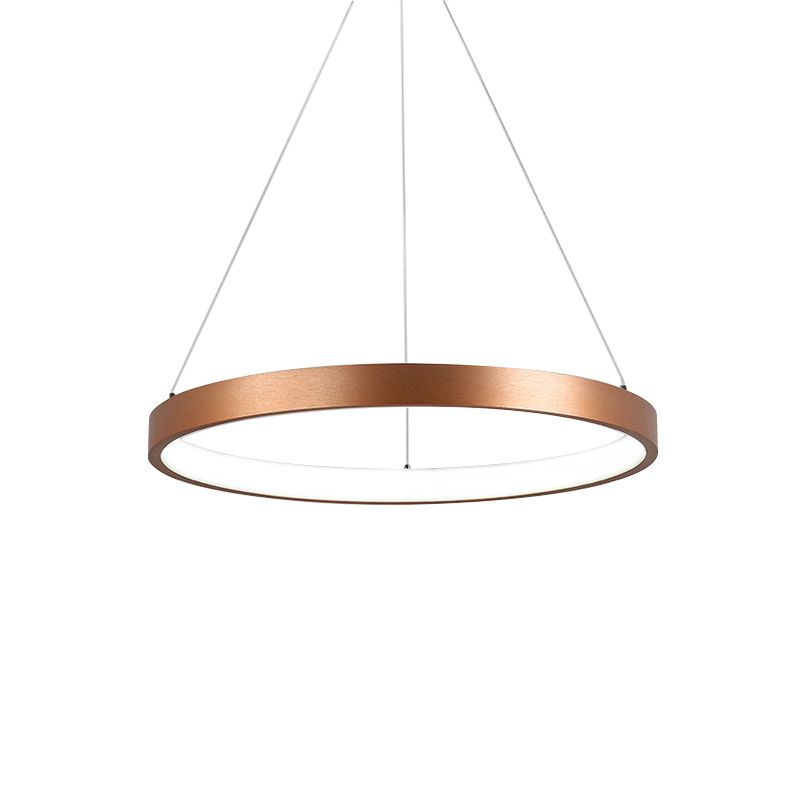 Lampadario a dinetta a cerchio da 1/2/a 3 livelli lampadario metallico a led a led luce in oro, luce calda/bianca