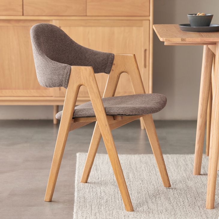 Chaise de salle à manger latérale contemporaine en bois massif, chaise d'appoint à dossier ouvert pour usage domestique