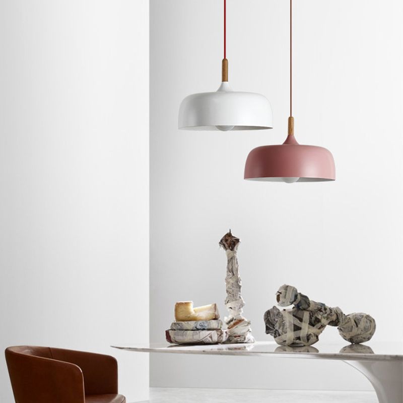 Nordic Simple Macaroon Style Lip Shape Pendant Iron 1 Light in warm for Bedroom Restaurant Cafe