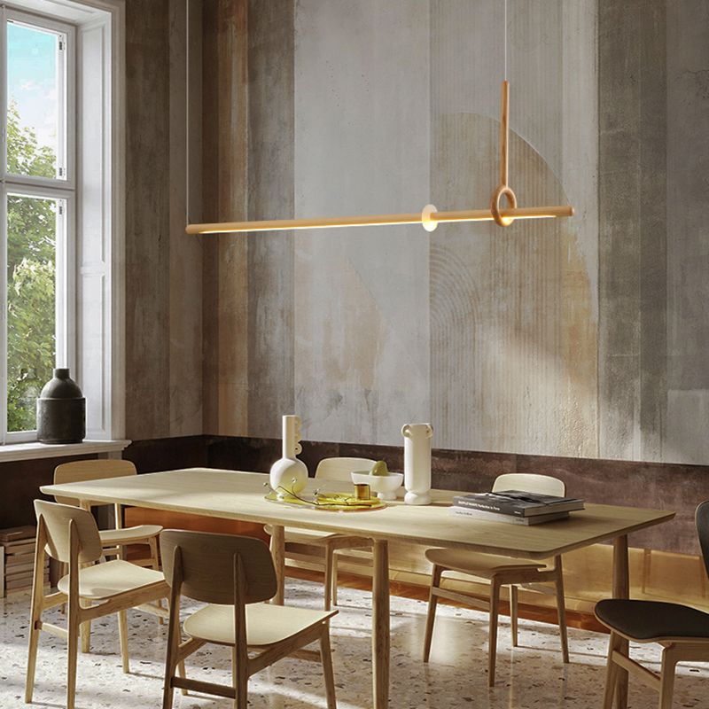 Modern Minimalist Style Linear Chandelier Light Fixtures Wood Pendant Light Fixtures