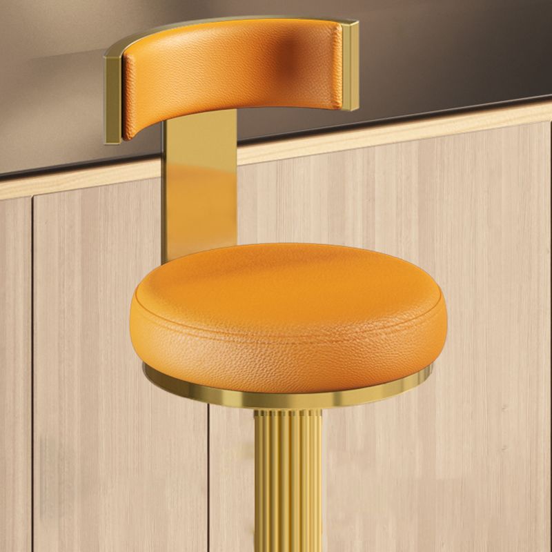 Glam Gold Legs Bar Stools Living Room Upholstered Swivel Stool