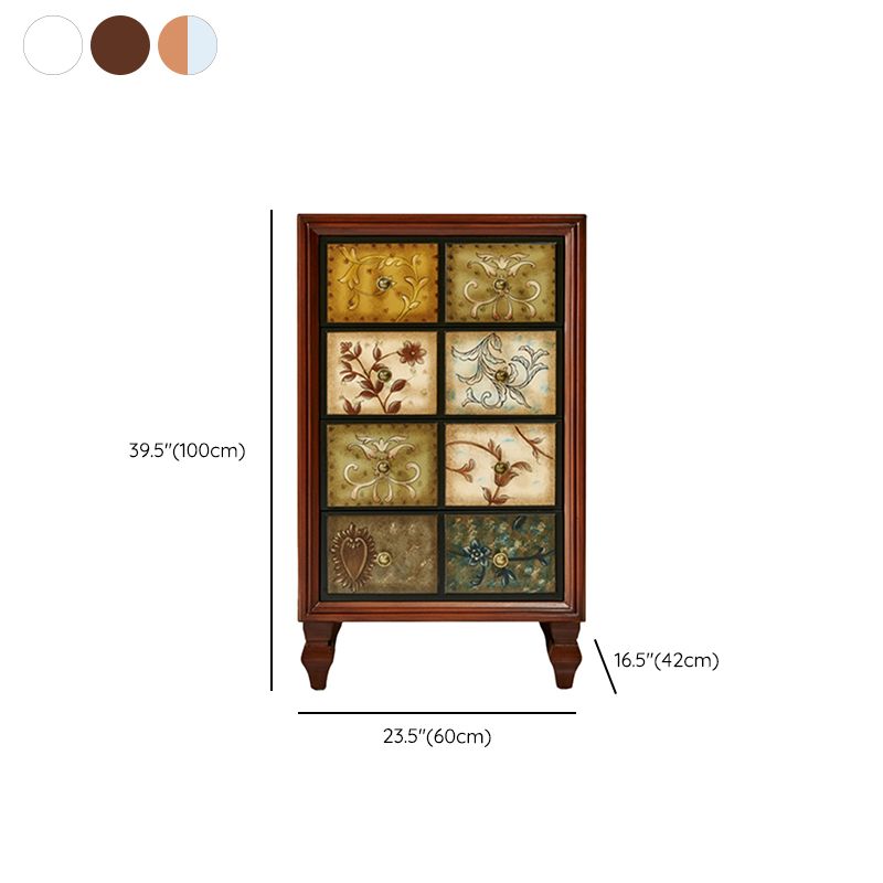 Vertical Traditional Wooden Storage Chest Bedroom Chest with Drawers