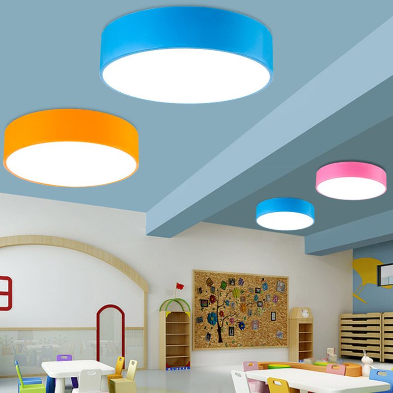Acrylic Round LED Flush Mount Childrens Flushmount Ceiling Light for Kindergarten