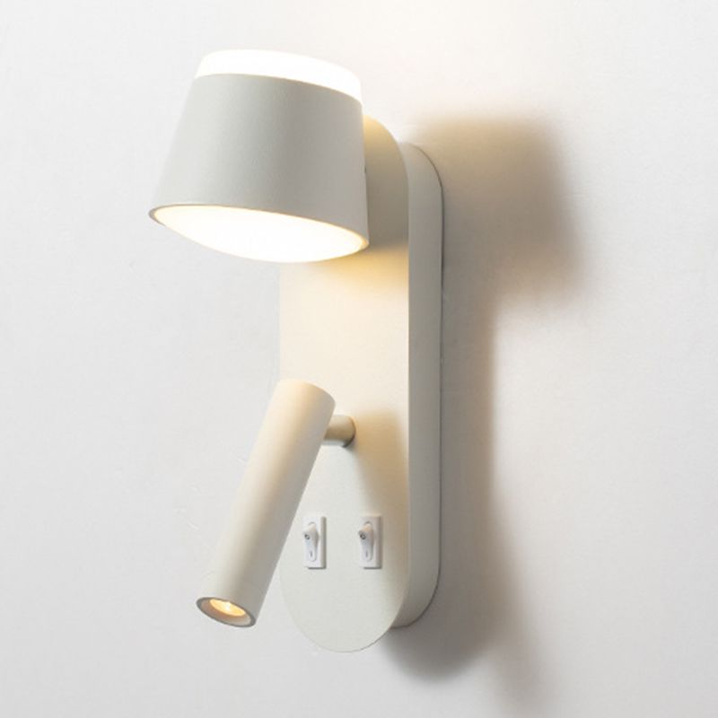 Modern Minimalist Style Shaded Sconce Light Fixtures Metal 2 Lights Wall Sconce for Bedroom