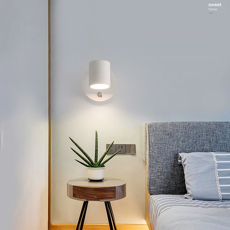 Minimalism Adjustable Metal Wall Sconce 1-Light Wall Mounted Lamp for Bedroom