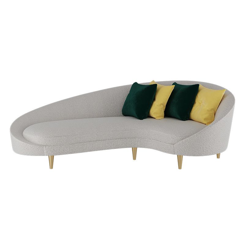Fabric Curved Sofa Contemporary Sloped Arm Sofa with Four Pillows