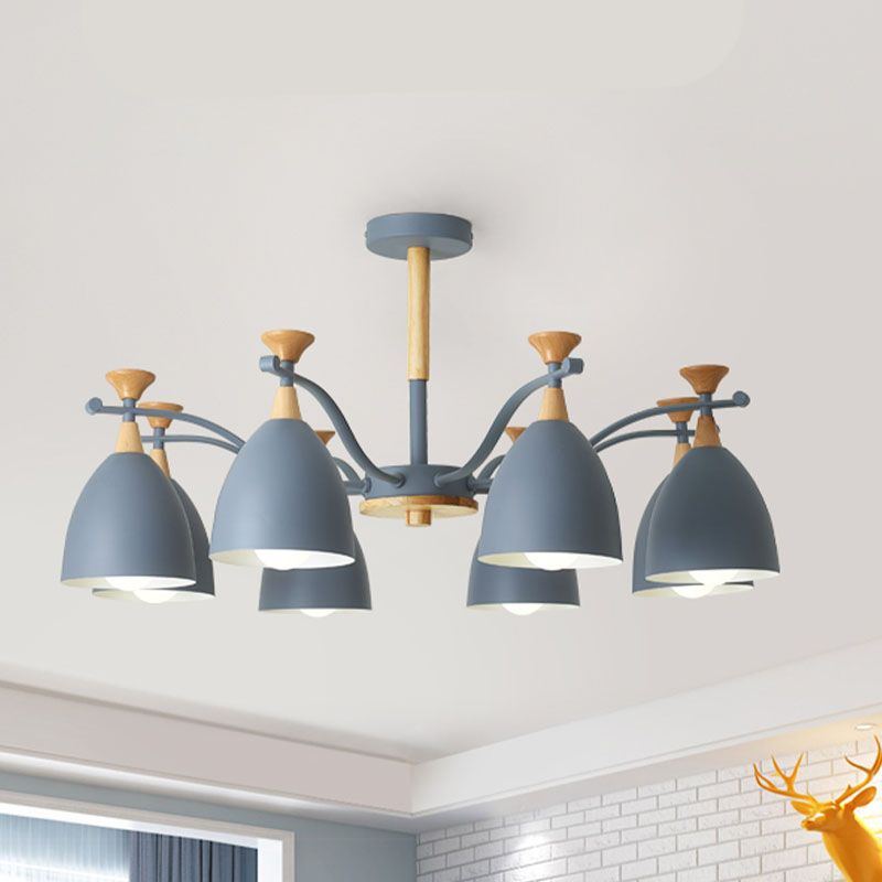 Luces colgantes de metal colgante de lámpara de cono de cono de macarrón