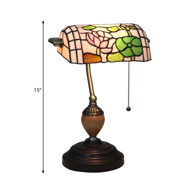 Tachage de vitraux Rose / Plum Blossom / Lotus Nightstand Lampe Tiffany Style Table de la tête de tête simple pour chambre à coucher