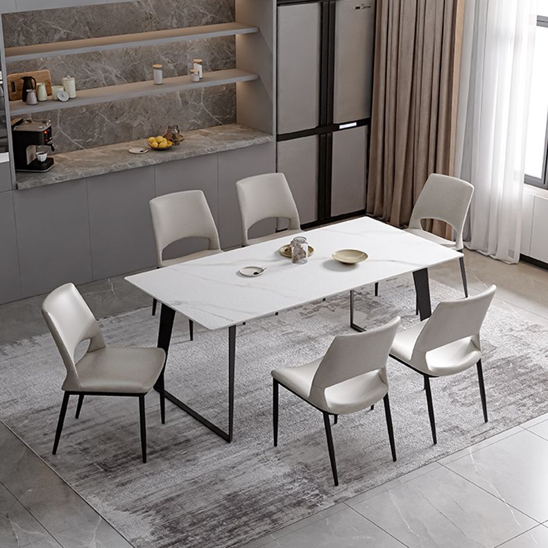 Open Back Side Chair Industrial Style Faux Leather Side Chair