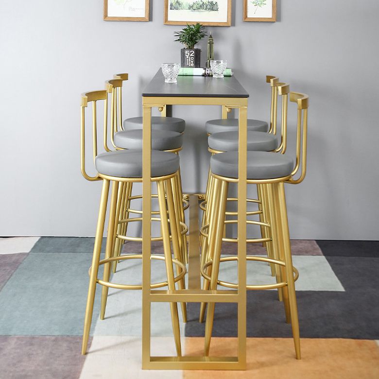 Rectangle Pub Table Glam Style Bar Height Bar Table for Indoor