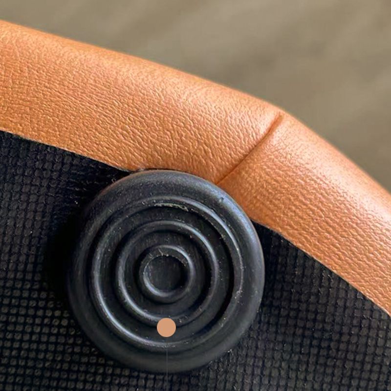 Stylish Round Ottoman Pure Color Faux Leather Water Resistant Standard Ottoman