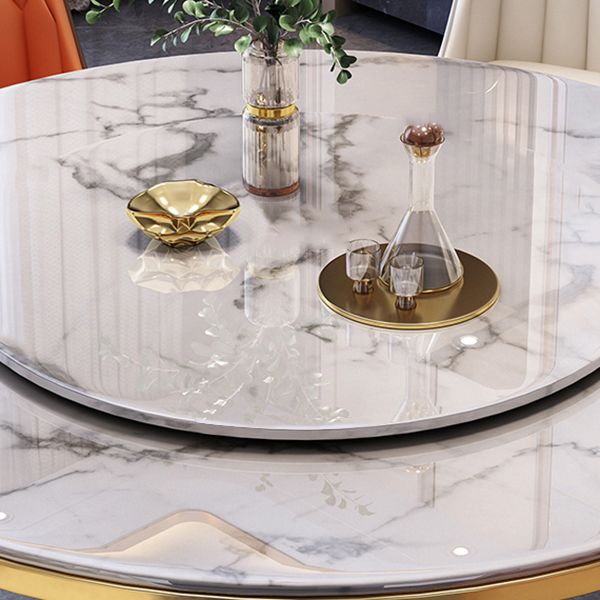 Metal Modern Round Indoor Table Sintered Stone Table for Kitchen and Dining Room