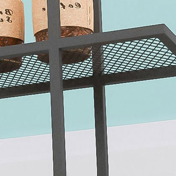 Metal Hanging Wine Glass Rack Modern Black Wine Rack Kit with Shelves