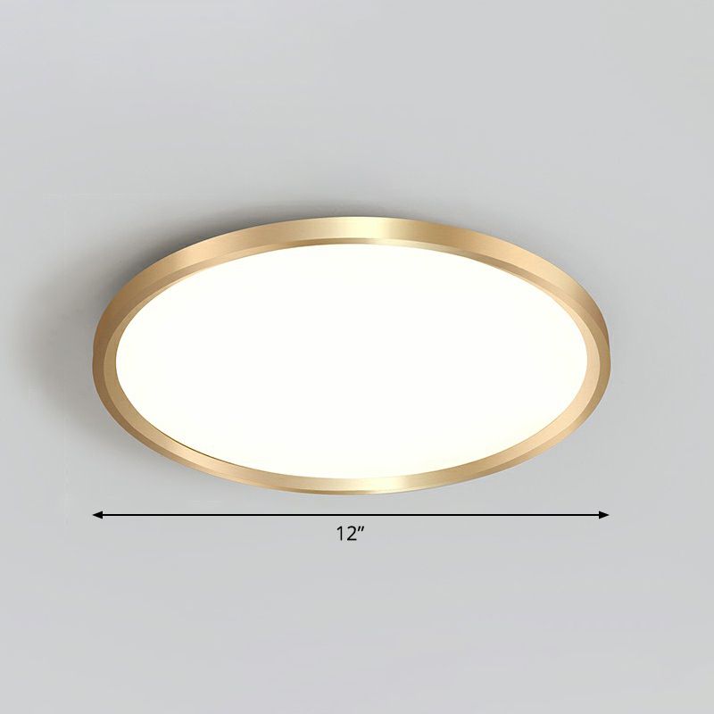 Lampada da incasso a soffitto circolare per camera da letto, lampada da incasso a LED in acrilico semplicità in oro
