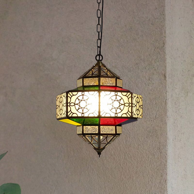1 Kopfhänger Beleuchtung Art Deco Lantern Metall Hanging Lampe in Schwarz für die Küche
