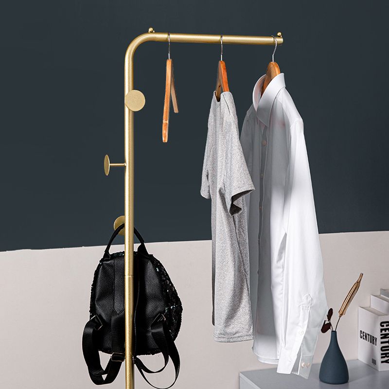 Metal Hall Stand Industrial Free Standing Coat Rack in Gold and Black