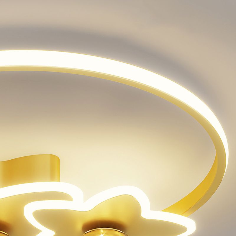 Luminaire encastré en forme d'étoile en métal, plafonnier LED en verre avec boule de simplicité pour chambre à coucher