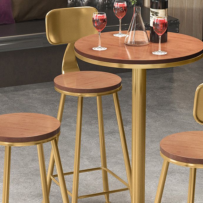 Glam Round Stone Bar Table Set 1/2/3/4 Pieces Counter Table with High Stools