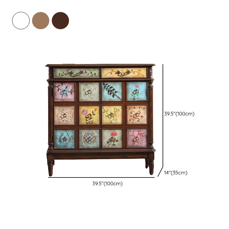 Industrial Storage Cabinet with Solid Wood Drawers and Doors