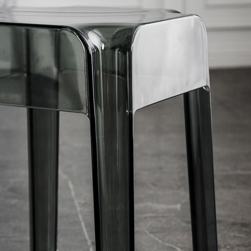 30" Height Backrest Armless Counter Stool Industrial Plastic Bistro Bar Chair with 4 Legs