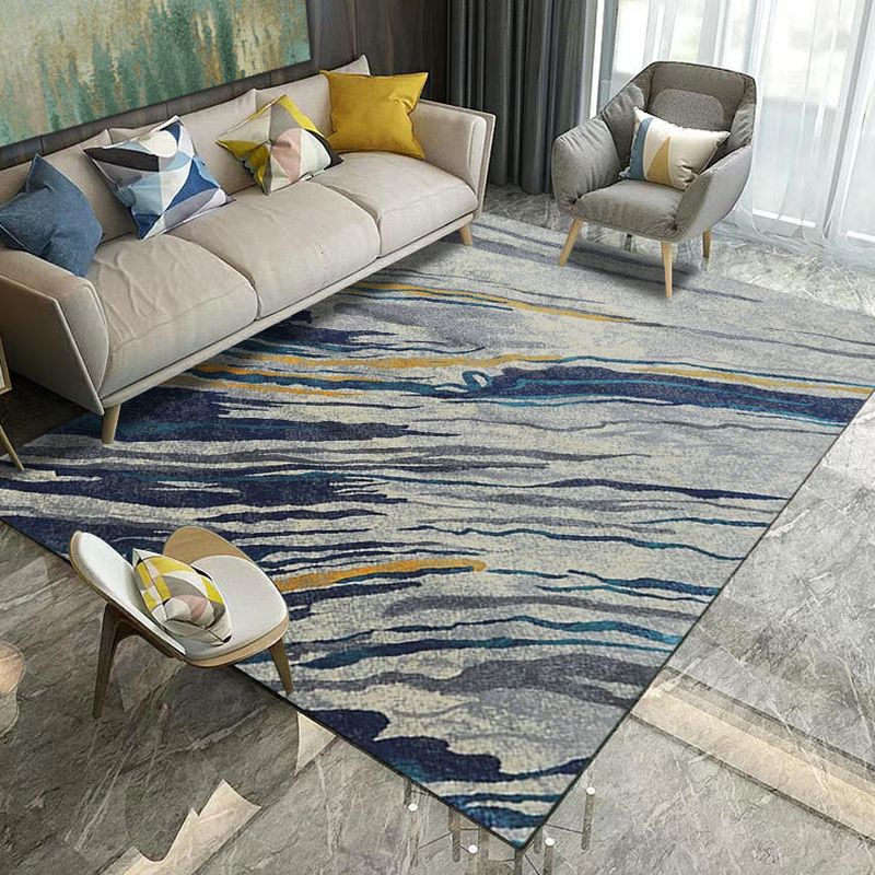 Luxury Living Room Rug Multi Color Geometric Area Rug Polypropylene Easy Care Machine Washable Carpet