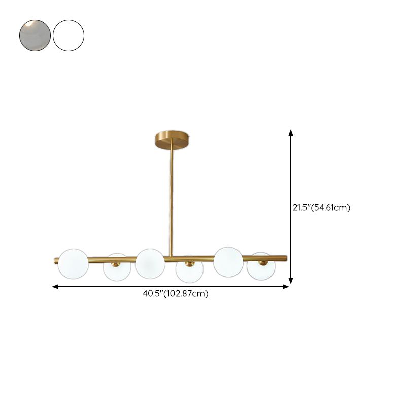 Nordic Style Copper Hanging Lamp Ball Shape Shade Island Light Fixture for Bedroom