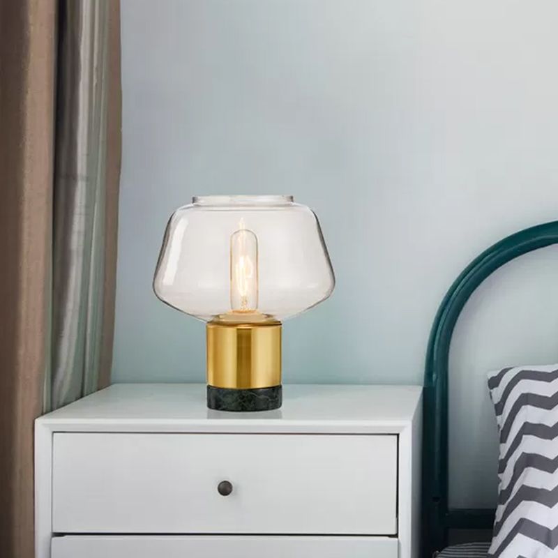 Cylindre d'or / balle / balle effilée de la lampe de nuit à un seul bulbe