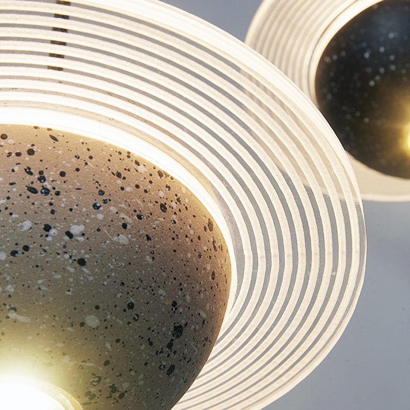 Stone Hanging Light Fixture Modern Style Pendant Lamp with Acrylic Shade for Bedroom