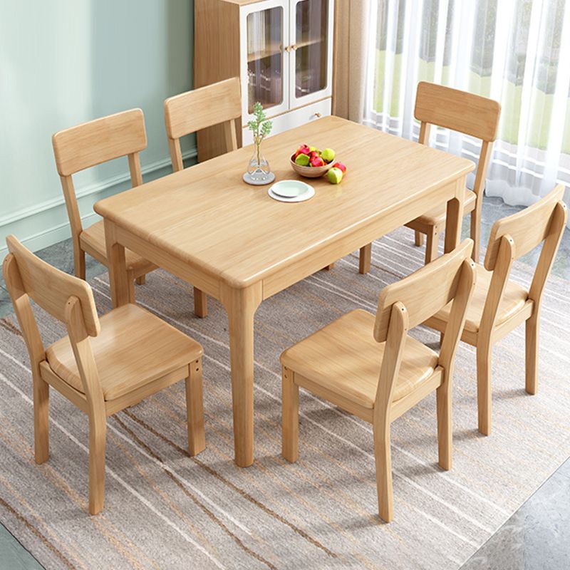 Contemporary Kitchen Dining Side Chair Wood Open Back Dining Side Chair
