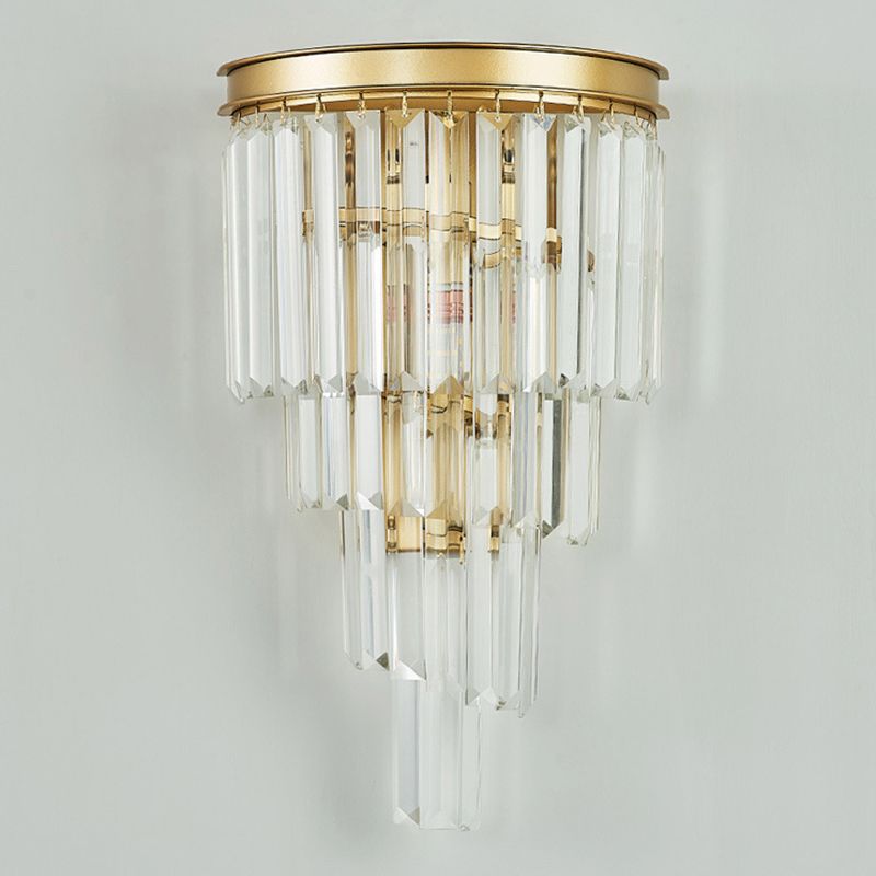 Prismatic Transparent Crystal Wall Light Sconce Modern Style 1-Light Wall Mounted Lighting