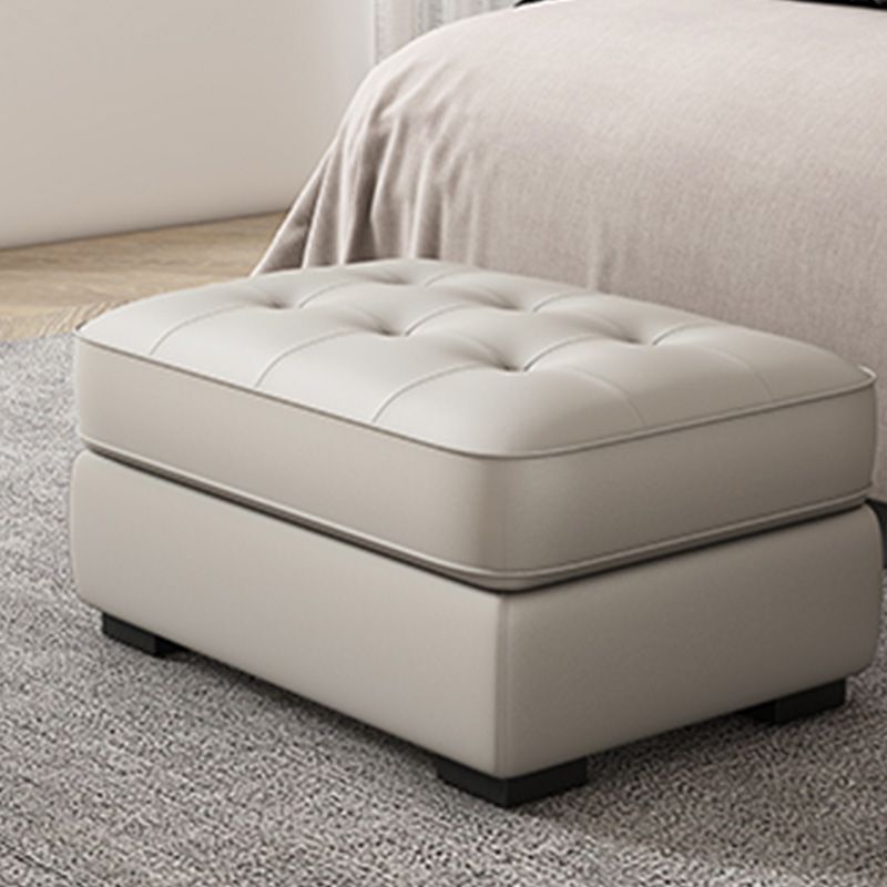 Contemporary Style Rectangular Ottoman Leather Foot Stool with Legs
