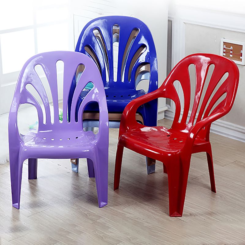 Modern Plastic Dining Arm Chairs Indoor Stackable Windsor Dining Armchair