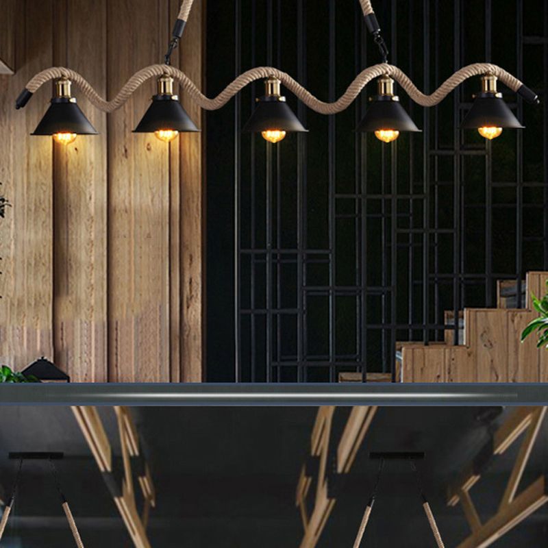 Industrial Geometric Island Pendant Lighting Metal Multiple-Light Island Lighting