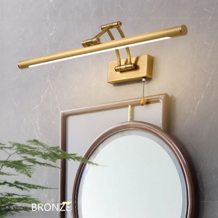 A mediados de siglo Modern Cilíndrico Flush Monte Murón Splecha de tocador de tocador montada en la pared de cobre para el baño