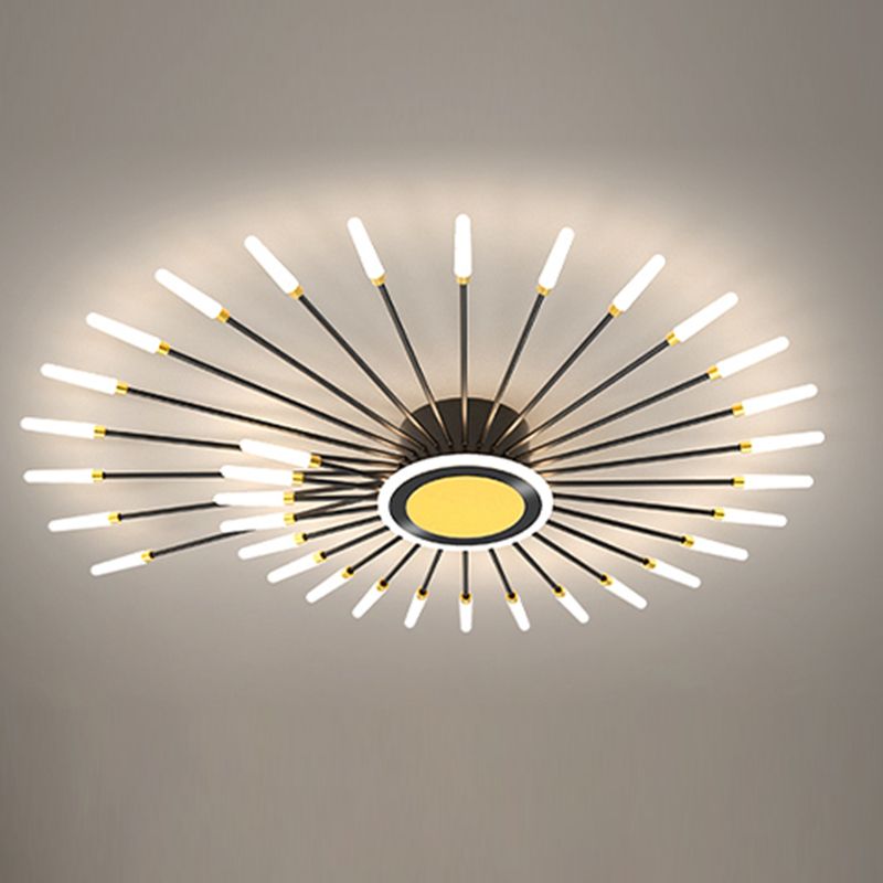 Plafonnier encastré Spoutnik en or noir, nouveau plafonnier moderne en acrylique pour le salon