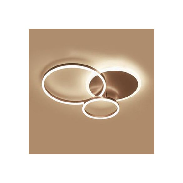 2/3/5 lampen woonkamer plafondlamp met ring acryl kap bruin inbouw in warm/wit licht