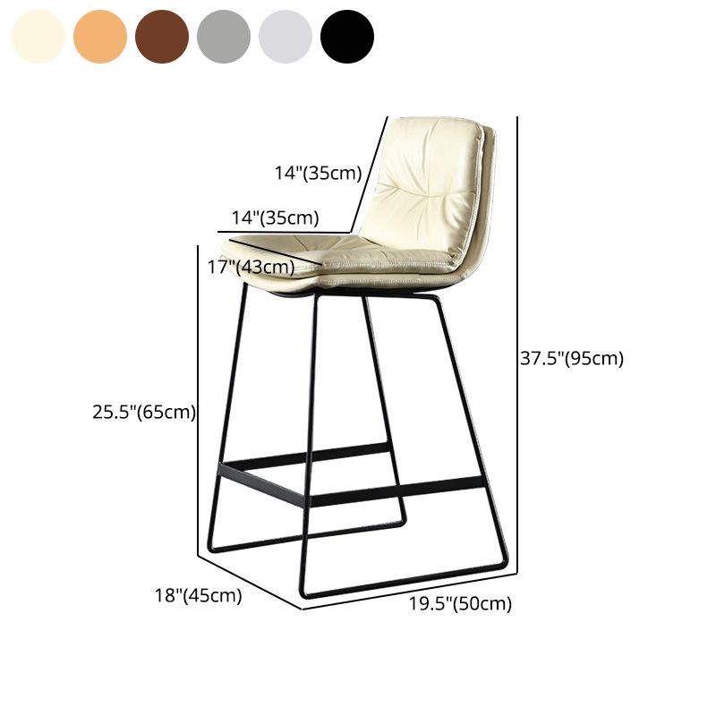 Modern Restaurant Leather Stool Matte Finish Footrest Low Back Barstool