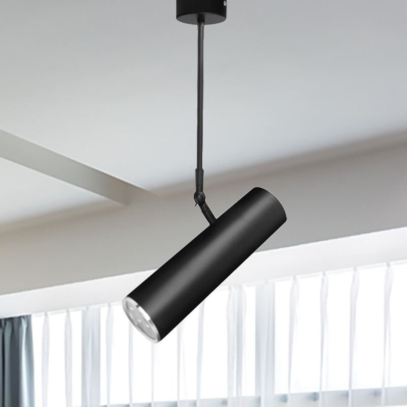 LED CILINDRO LED METAL METAL SIMPLE PARTIZAJE NEGRO CON ALTA AJUSTABLE EN CALENTE/BLANCO, 11 "/19" Altura