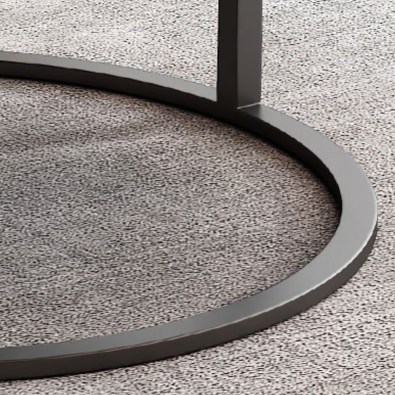 Stone Round Contemporary Cocktail Table Frame Nesting Coffee Table Set