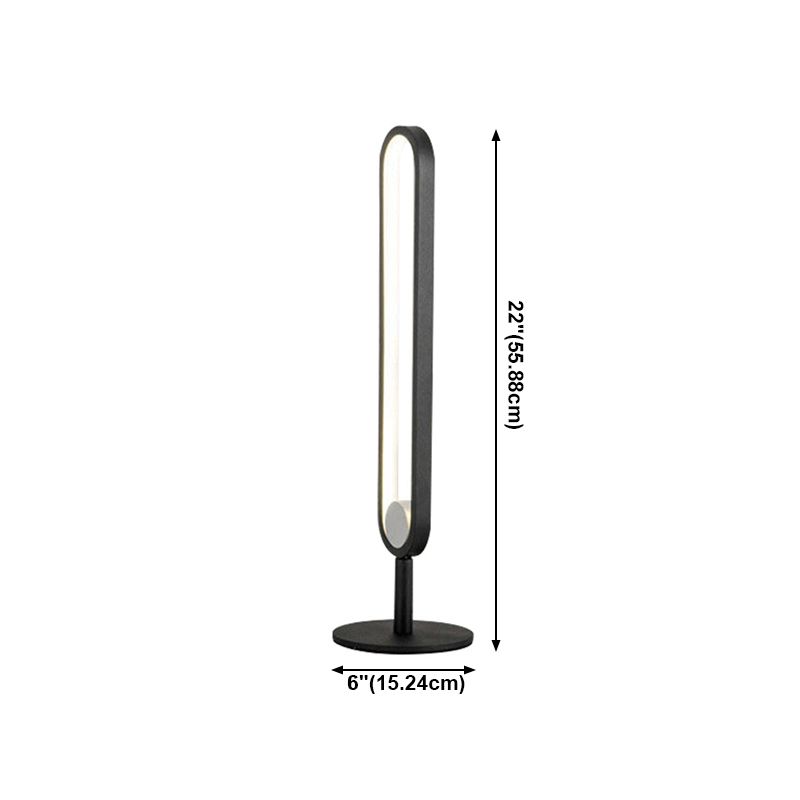 Lampada da tavolo a forma ovale in alluminio stile contemporaneo 1 luce da tavolo per camera da letto