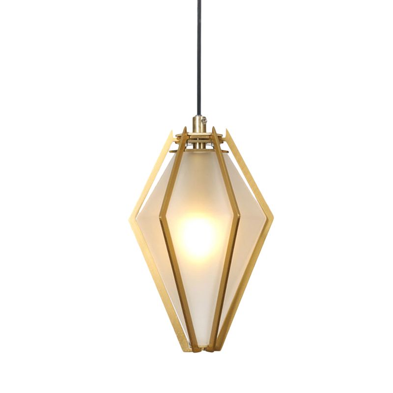 Diamond Office Room pendentif vert clair / verre blanc 5 "/6,5" / 10 "de large 1 lumière moderne plafond suspendu