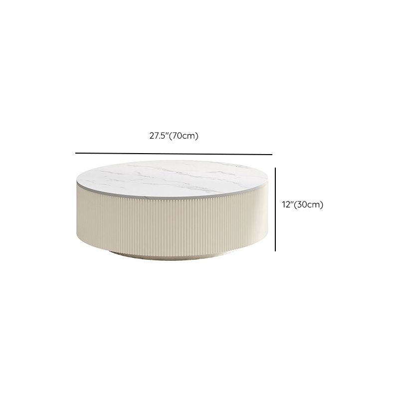 Round Slate Top Coffee Table Glam Drum Coffee Cocktail Table