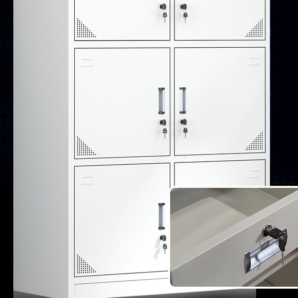 Contemporary Steel Storage Cabinet Hinged Wardrobe Armoire for Home